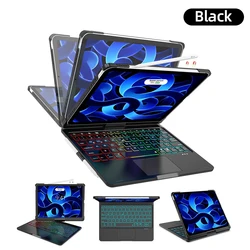 360 Rotatable Colorful Backlit Keyboard for iPad Pro 13 12.9 11 10.5 10.2 Air 5th 4th 3th 10th Gen with Touchpad Keyboard Case