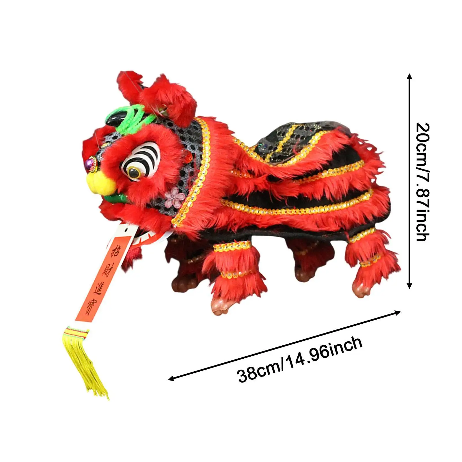 Lalka ręczna ze sznurkami i prętem Chińska marioneta Lew Zabawka Solidna 2025