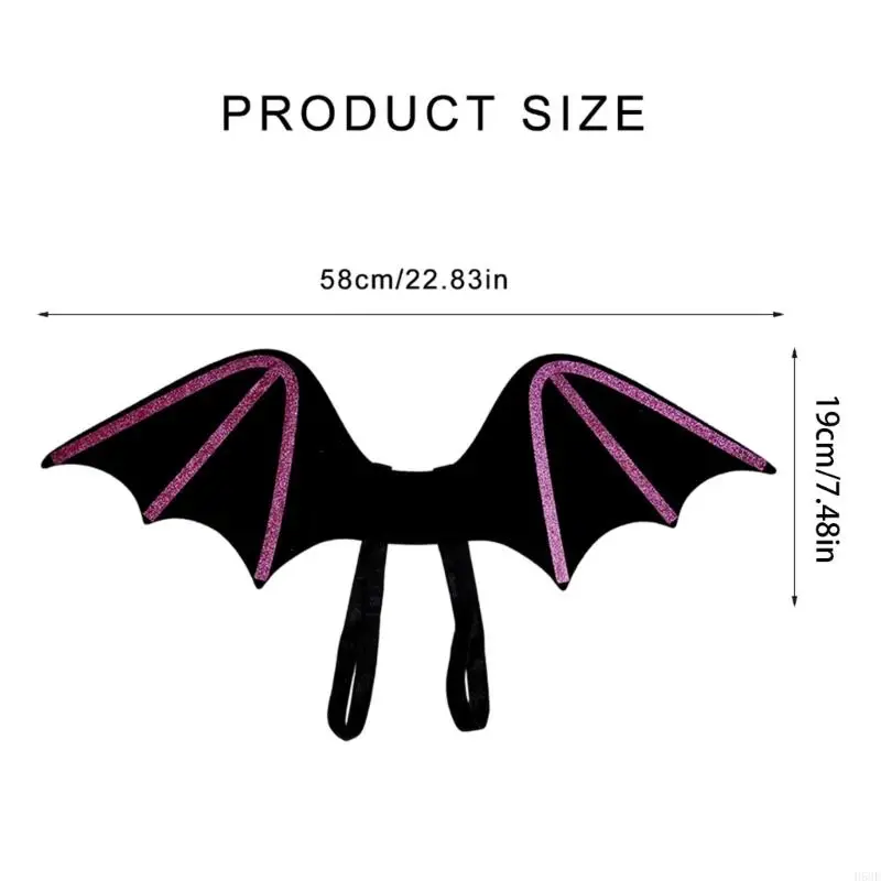 H58E Halloween Bat Wing Bat Trang phục Phụ kiện dành cho cô gái trẻ Halloween Wing Trang phục Phụ kiện cho vai trò Cosplay