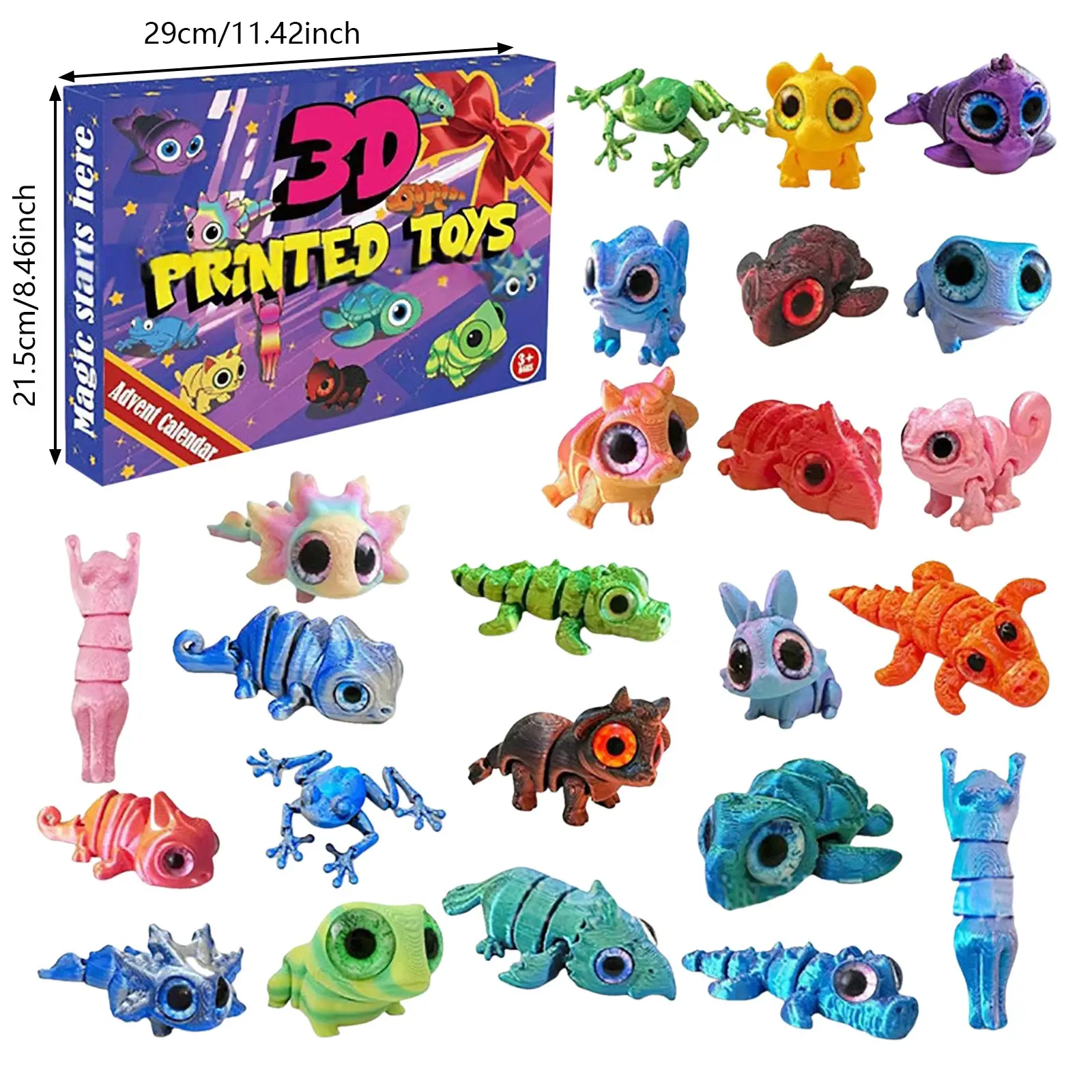 Calendrier de Noël pour enfants Compte à rebours Calendriers de l'Avent de Noël imprimés en 3D 2025 24 jours de Noël à piles avec minuterie lumineuse