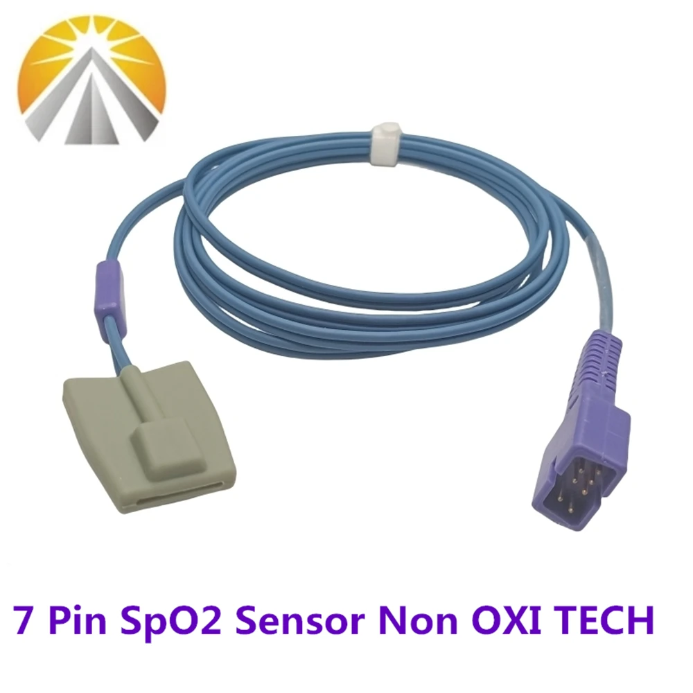 2.5 Meters 7 Pin SpO2 Sensor For Ne-ll-cor Patient Monitor Non Oxi-Max Tech Adult Pediatric Child Neonate Use Pulse Rate Probe