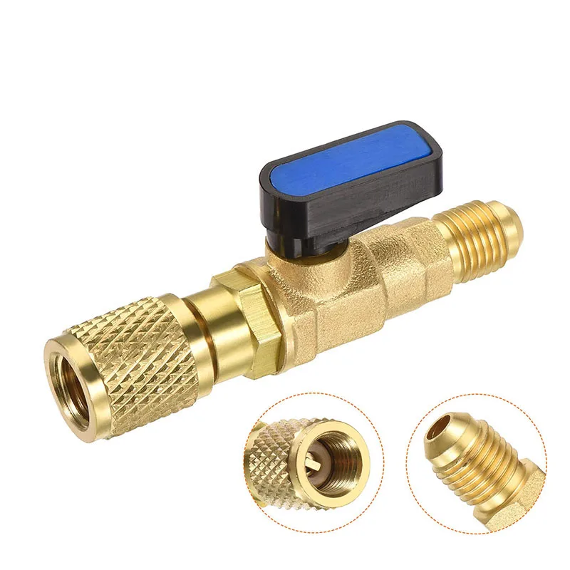 1/4'' to 1/4'' Adapter Air Conditioner Straight Shut-Off Valve For HVAC A/C Automotive Service Tools Fits For  R22 Refrigerant