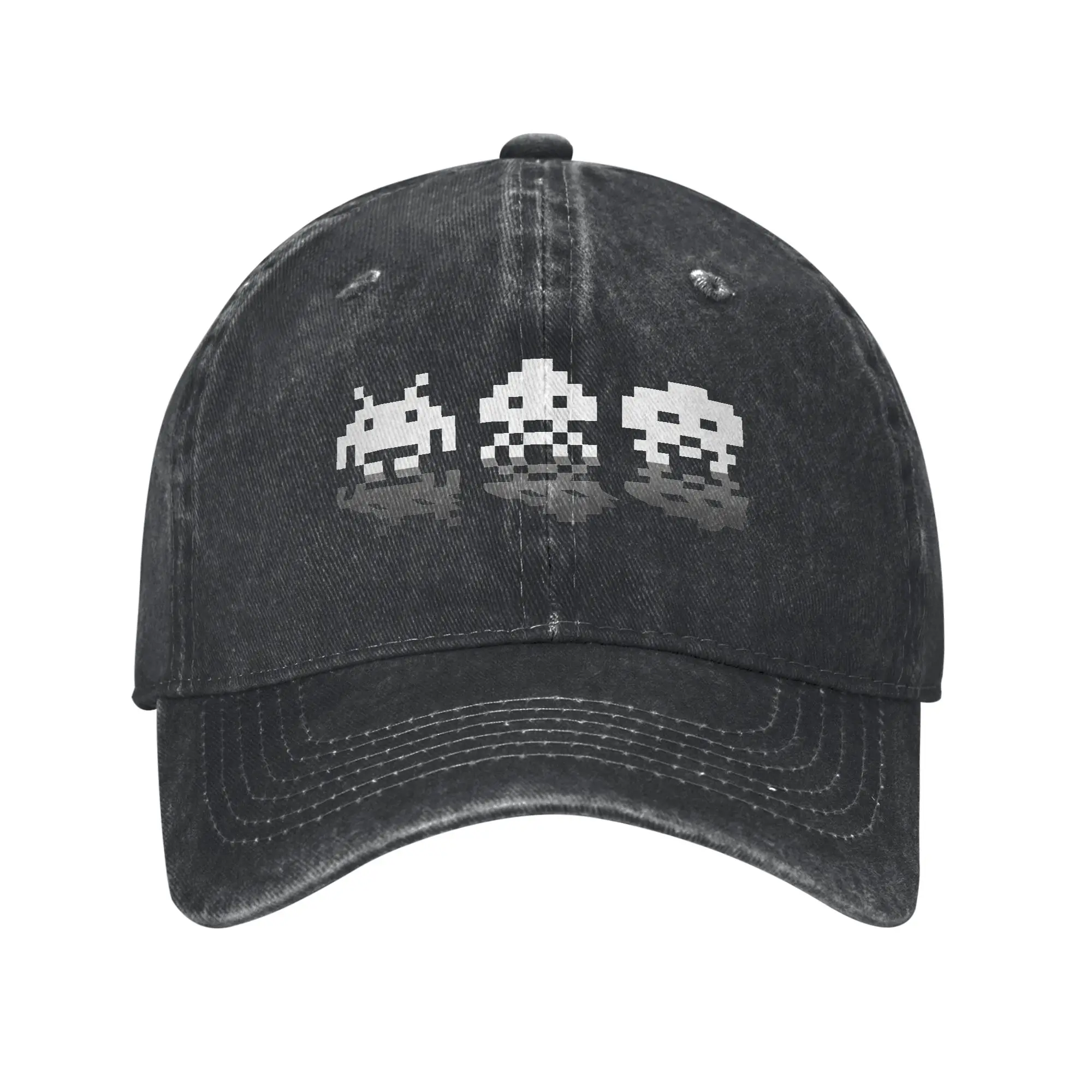 Space Invaders Unisex Baseball Cap Retro Gaming Distressed Denim Hats Cap Vintage  Summer Adjustable Snapback Hat