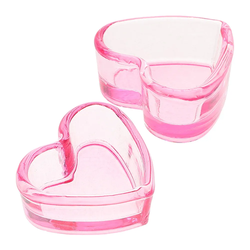 2Pcs Nail Brush Dappen Dish Glass Cleaning Cup Transparent Nail Art Tools Manicure Salon Home Use Acrylic Liquid Holder