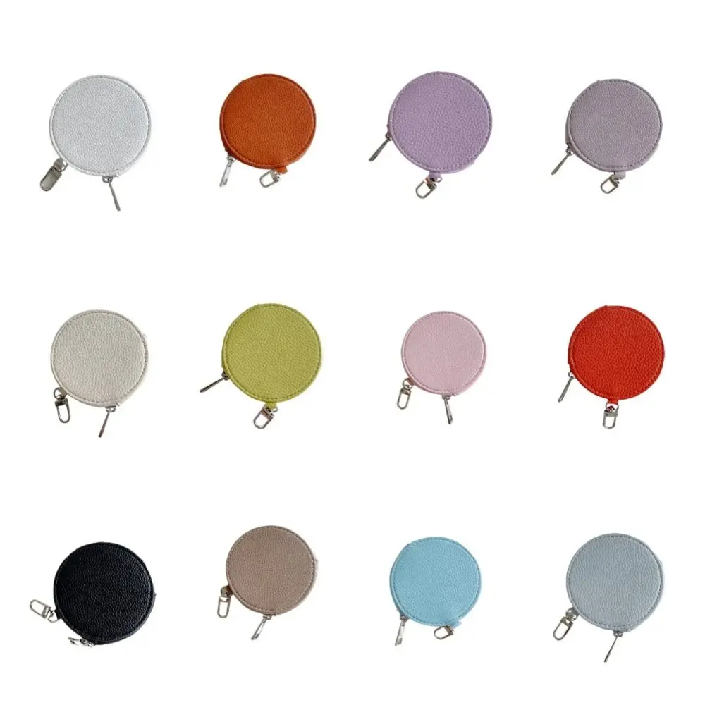 Kawaii Star PU Leather Coin Purse PU Leather Bag Pendant Keychain Round Wallet Zipper Korean Style Small Storage Bag Outdoor