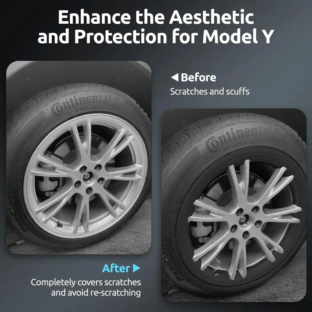 Wheel Rim Protector for Tesla Model Y Gemini 19 inch Apollo Wheels 2020-2024 Model Y Accessories All-in-one Car Tire Trim Rings