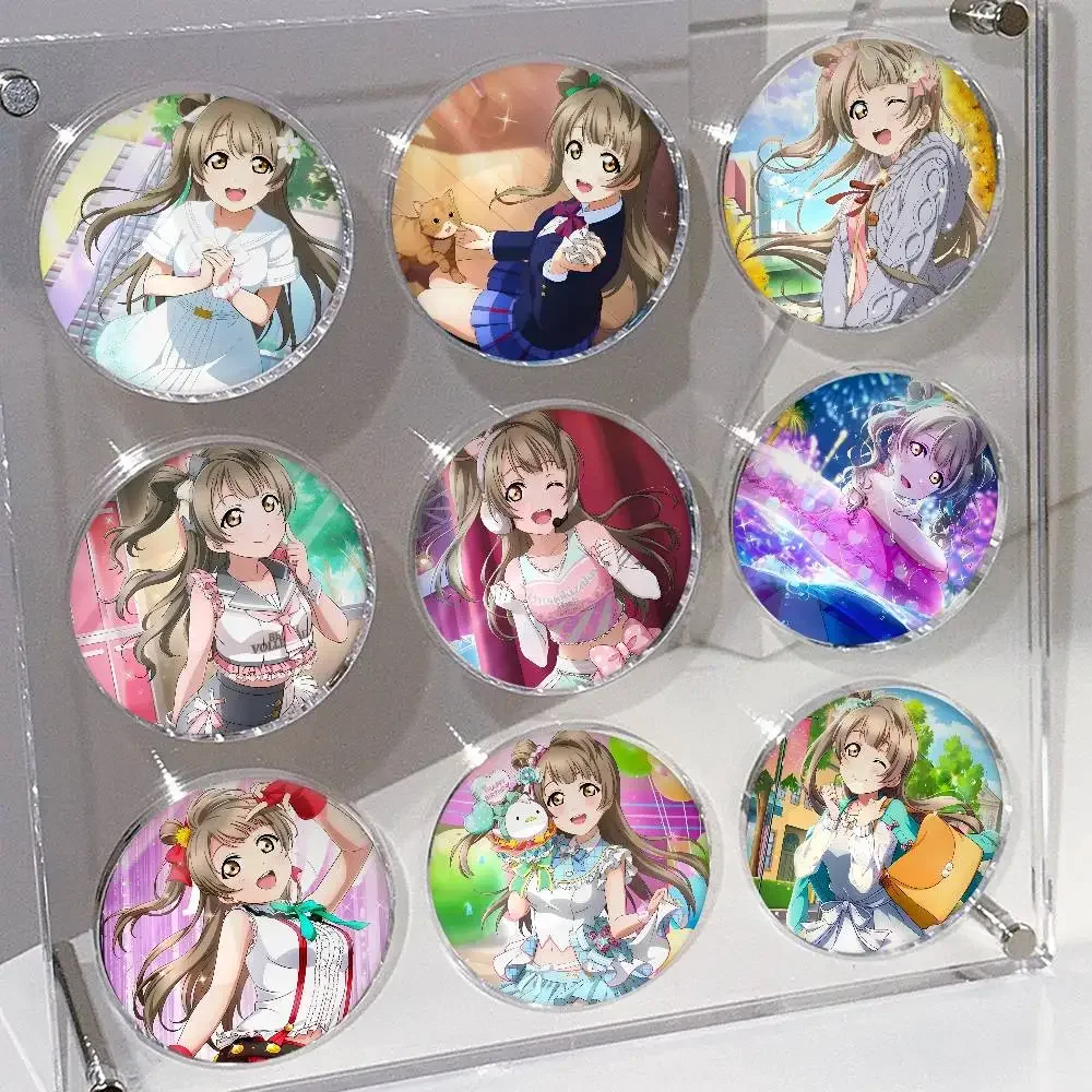 Anime L-Love Live Minami Kotori Badges 25 32 44 58 75 mm Round Cosplay Pin Bag Decor Fans Collect Friends Gifts Brooch Souvenir