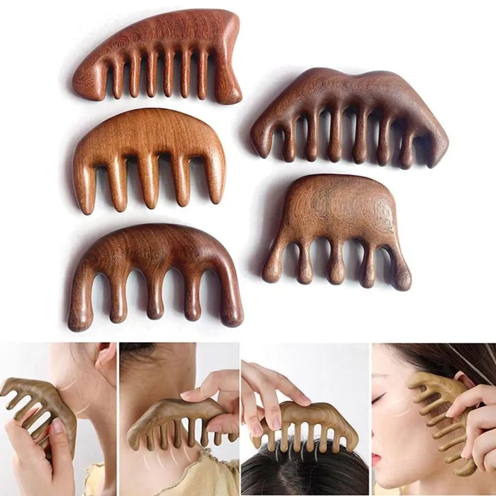 

Stimulation Reflexology Meridian Scrapping Hair Care Tool Wide Teeth Hair Comb Scalp Massage Wooden Massage Comb Wood Comb