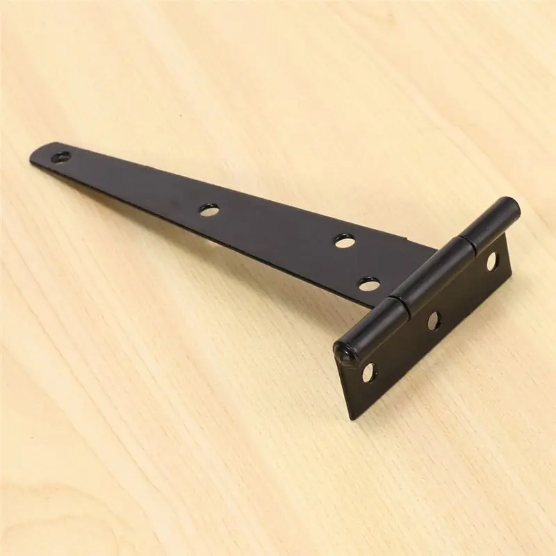 AT29-12 PCS 6 Inch Heavy Duty Door Hinges T-Strap Tee Shed Hinge Gate Hinges For Wooden Gates Hinges (Black)