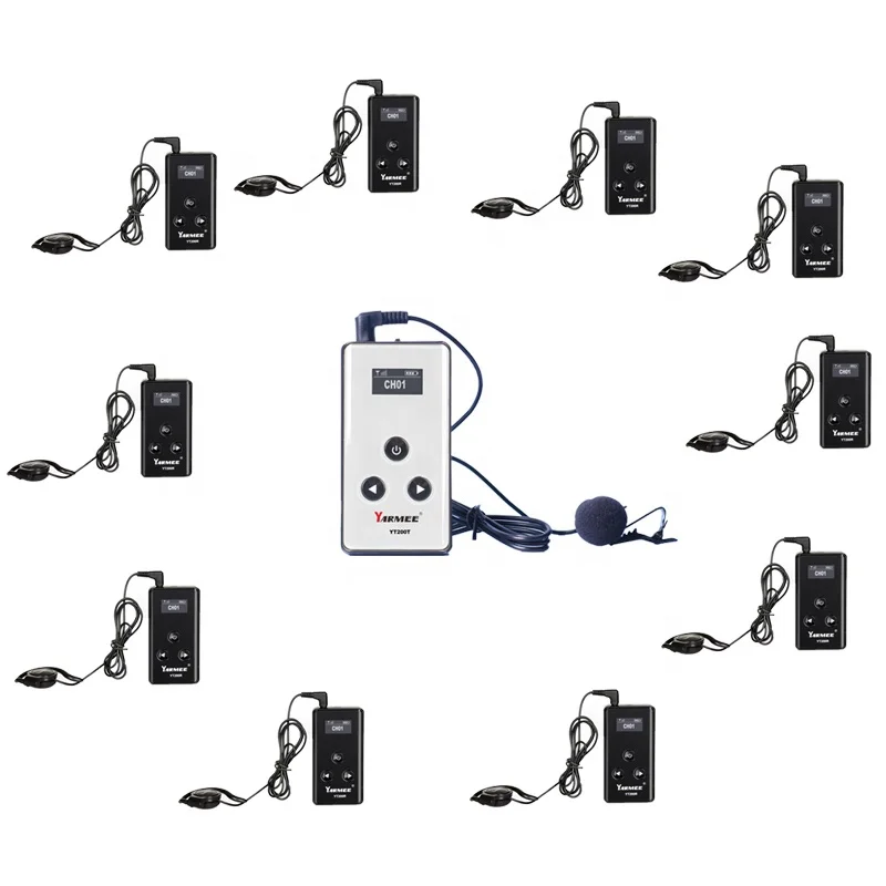 One Set Museum Whisper Wireless Tour Guide System Audio Guide System (2 Transmitters, 38 Receivers)