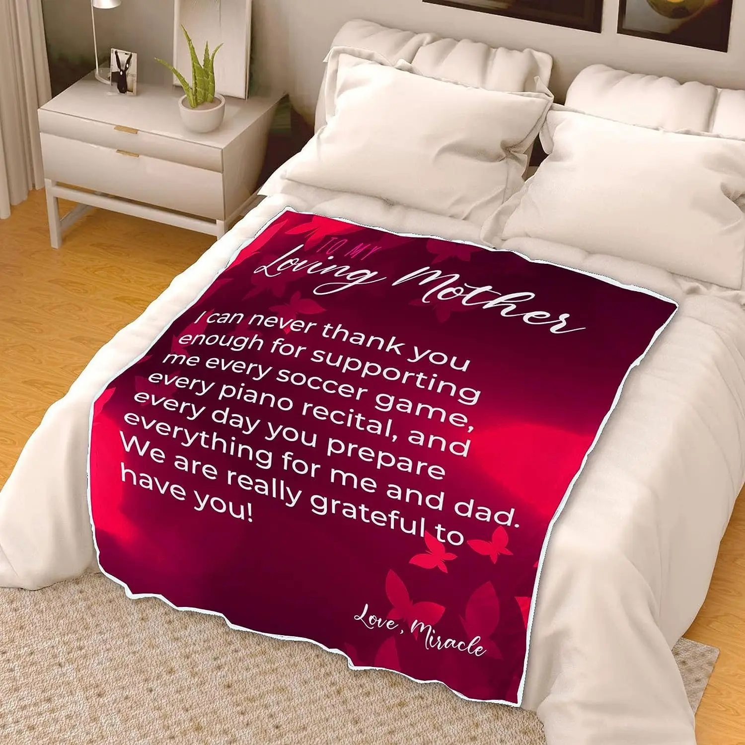 بطانية حروف شخصية رمي الصوف هدية الحب المخصصة هدية لابنتي من أمي الزوج المخصص #3