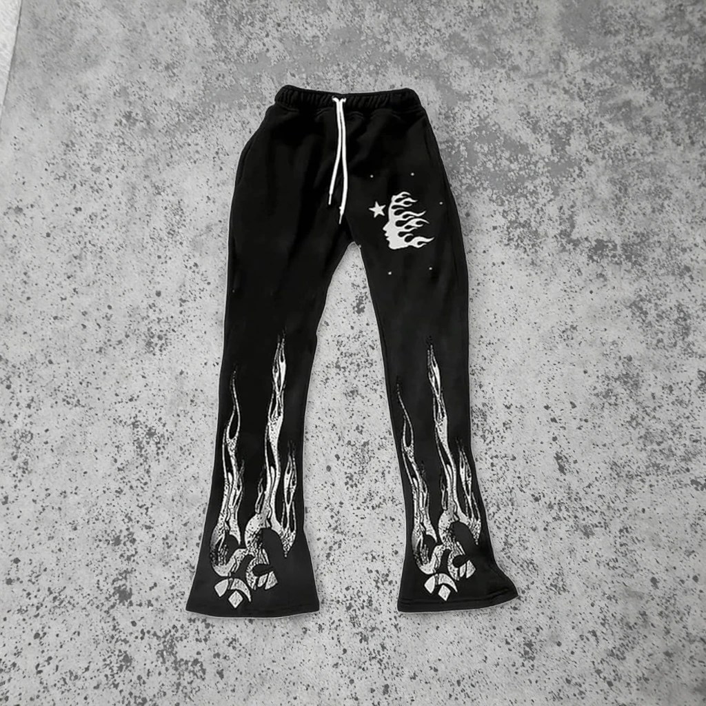 

Широкие свободные спортивные брюки из смесовой ткани нейлон/хлопок с кислотной обработкой для активного отдыха на природе