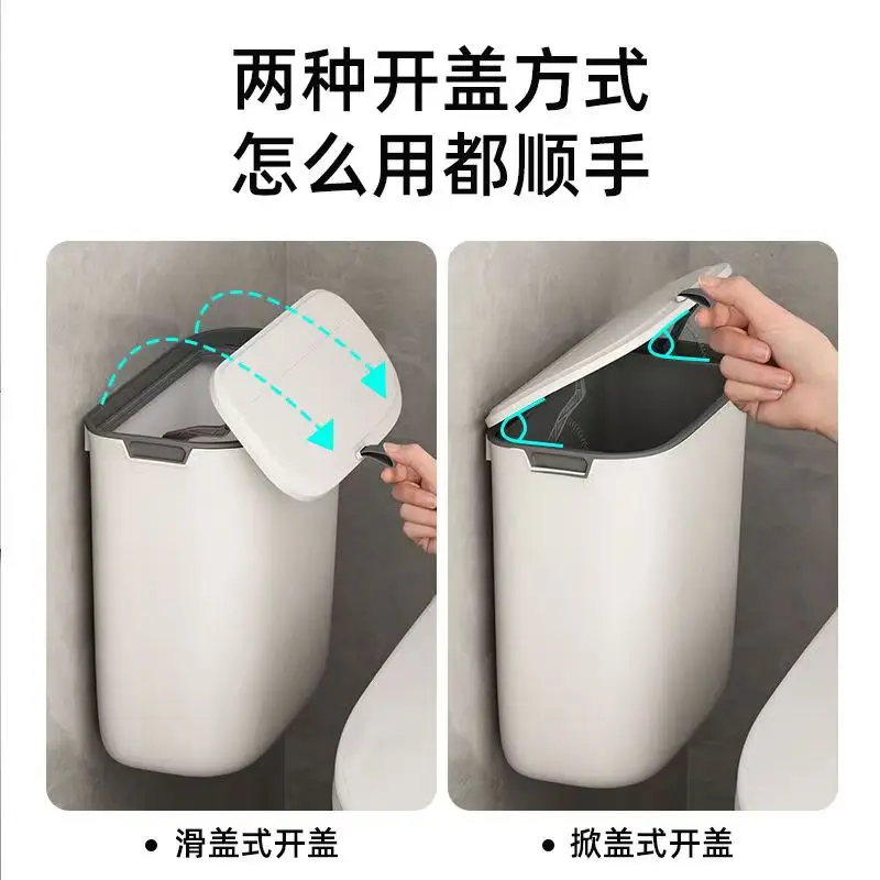 7L 9L Hanging Trash Can for Household Toilets Kitchen Sink Trash Can Hanger Recycling Garbage Basket Bathroom Dump Wastebasket