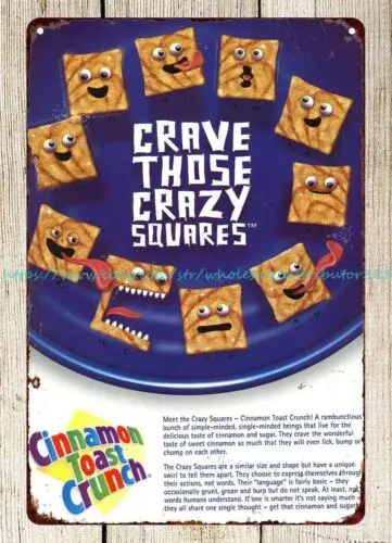 Cinnamon Toast Crunch Crave those crazy squares metal tin sign metal sale signs