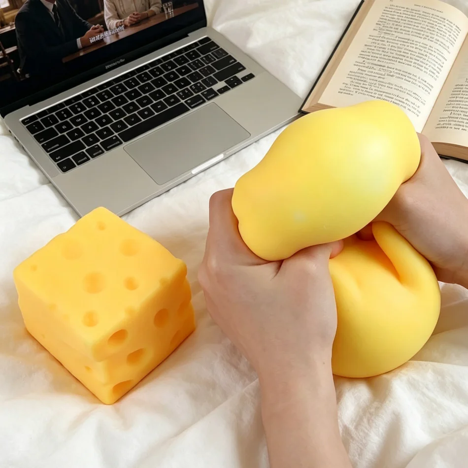 【presente-premium】-brinquedo-de-queijo-gigante-em-cubo-brinquedo-antiestresse-de-queijo-simulado-de-tamanho-grande-bola-de-alivio-de-estresse-moldavel-com-retorno-lento