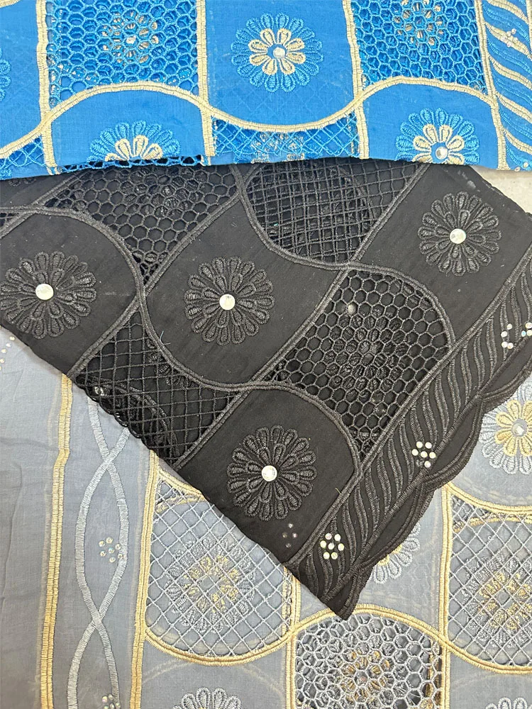 Luxury Scarf High Quality 100% Cotton Dubai African Women Islamic Scarf LOVE pattern Embroidery Chemical Lace Scarf many color