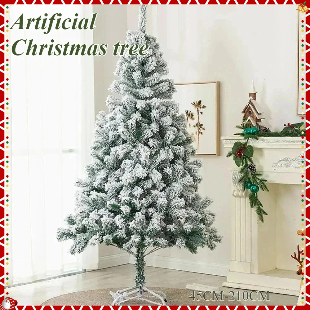 

Artificial Christmas Tree Encrypted PVC White Snowflake Plush Christmas Tree 45CM-210CM Home Christmas Atmosphere Decoration