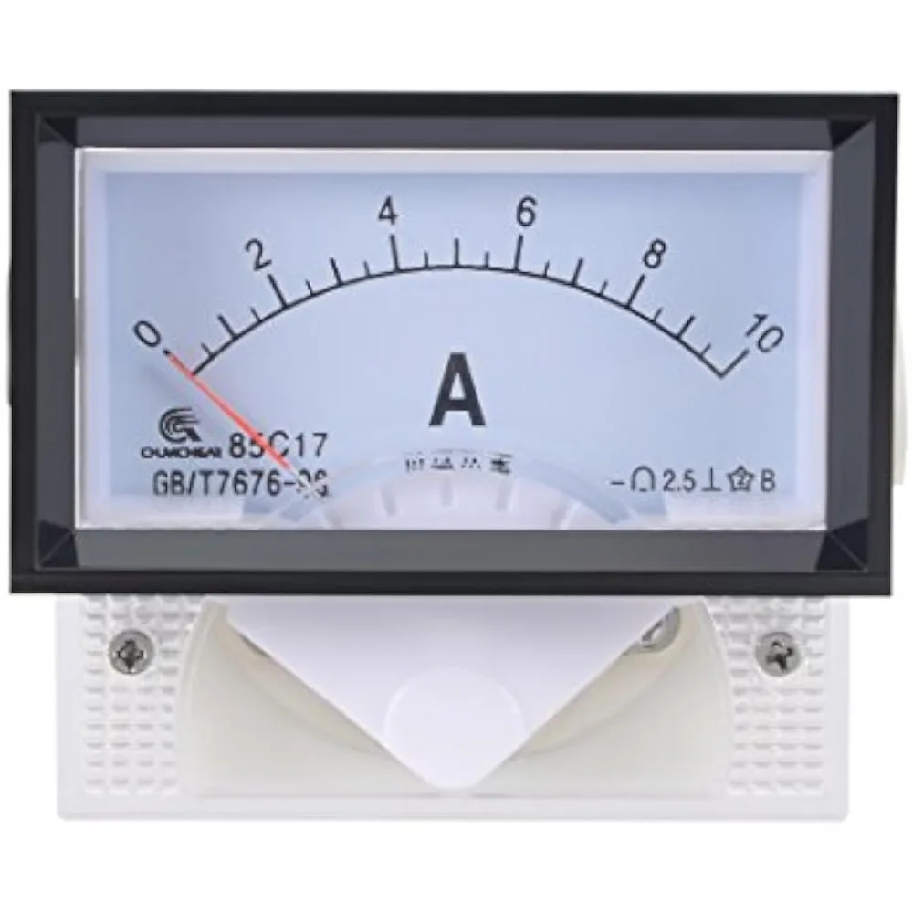 Analog Current Panel Meter DC 0-10A 85C17 Ammeter 70x40x61mm for Circuit Testing Charging Battery Ampere Tester Gauge Pack of 1