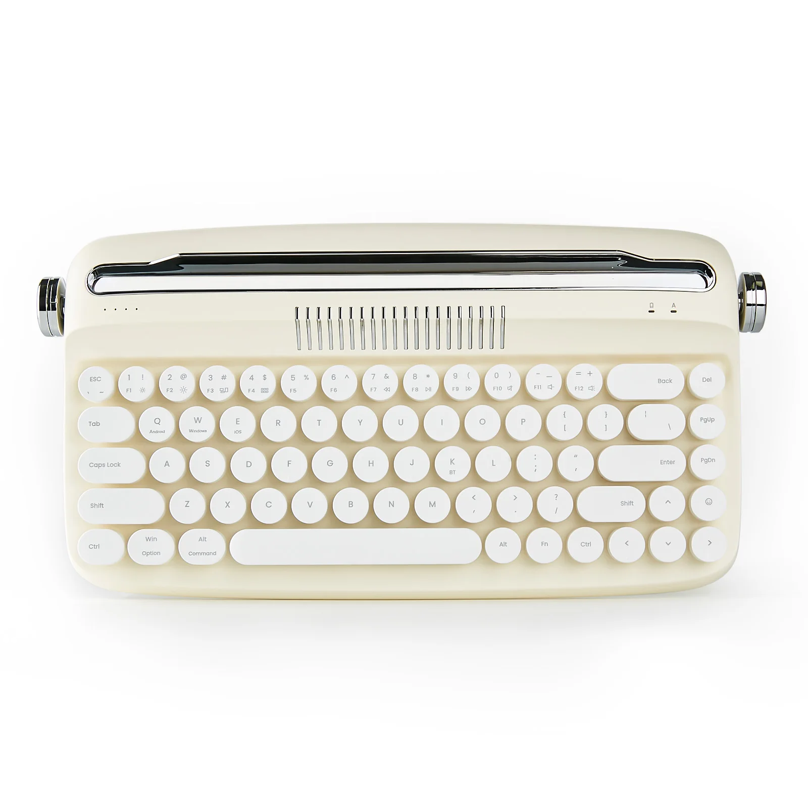 ホワイト　ゴールド　タイプライター風　キーボード Amazon | レトロタイプライターキーボード、86キーヴィンテージ