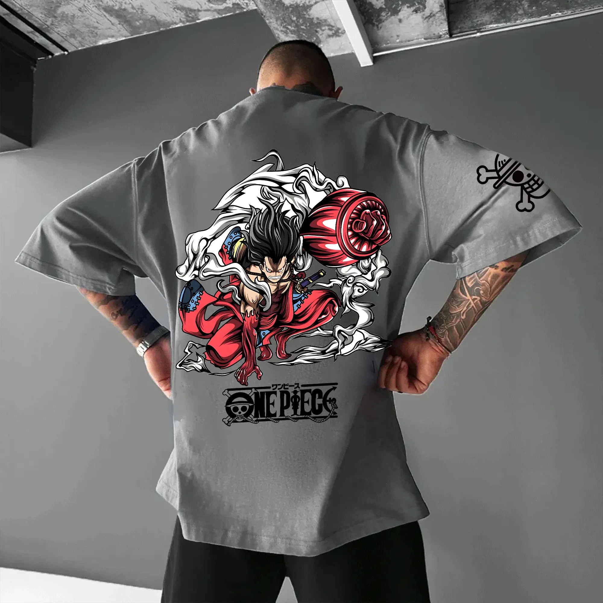 ONE PIECE Zoro crâne t-shirt noir coton poitrine gauche imprimé vert Bandana lunettes épées croisées tatouage modèle Style chaîne en argent