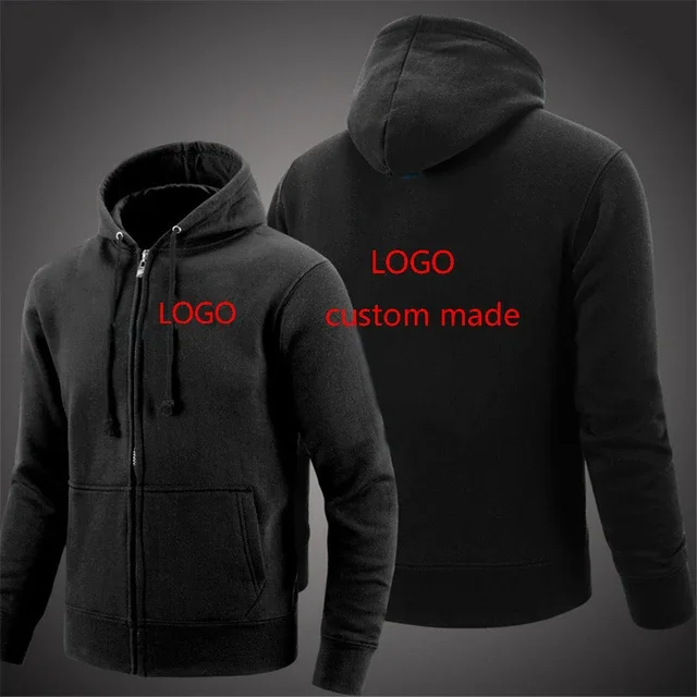 New Man’s Custom Logo Hoodie Casual Long Sleeve Hooded Jacket Pullover Popular Sweatshirt Zipper Hoodies Customization Your Logo