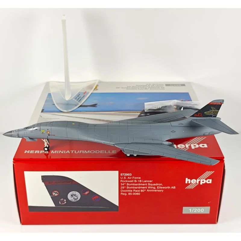 Herpa 1/200 Scale U.S. Air Force B-1B B1B Cavalry Bomber Diecast Alloy Aircraft Model Collectible Decorative Ornament