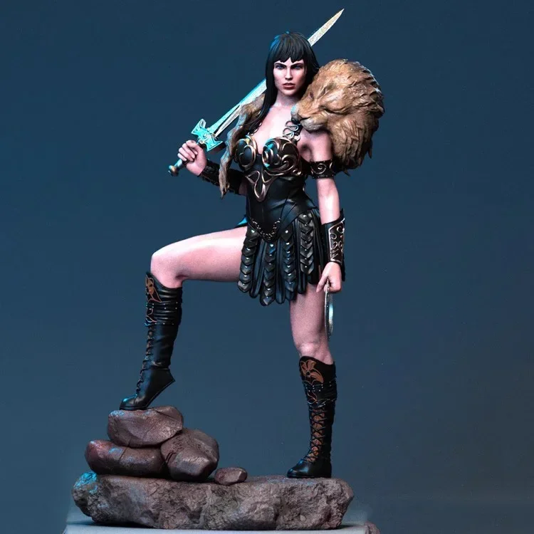 1/24 75mm  1/18 100mm Resin Princess Warrior Sculpture 1/24 7.5cm Figurine Unpainted No Color Painted 1199