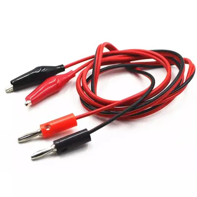 

1Pcs Wholesale 1meter Red and Black Alligator Testing Cord Lead Clip to Banana Plug for Multimeter Test