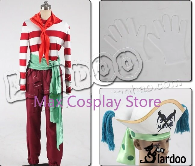 Max Anime 2 Years Buggy Cosplay Uniform Costume Full Set with Hat and Coat Custom size