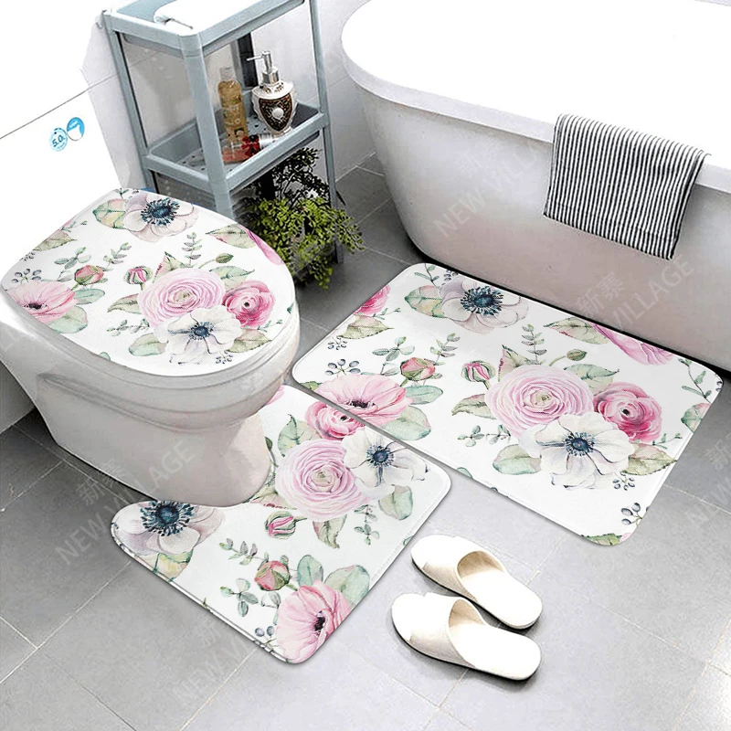 Anti-slip Bath Mat Bathroom Small Rug Shower Mat Decorative Absorbent Foot Mat Entrance Bathtub toilet rug Morandi Nordic letter