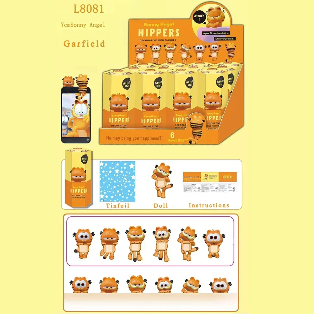 Sonny Angel Garfield Anime Series Accessories Fashion Games Accessories Mini Anime Characters Children's Christmas Birthday Gift