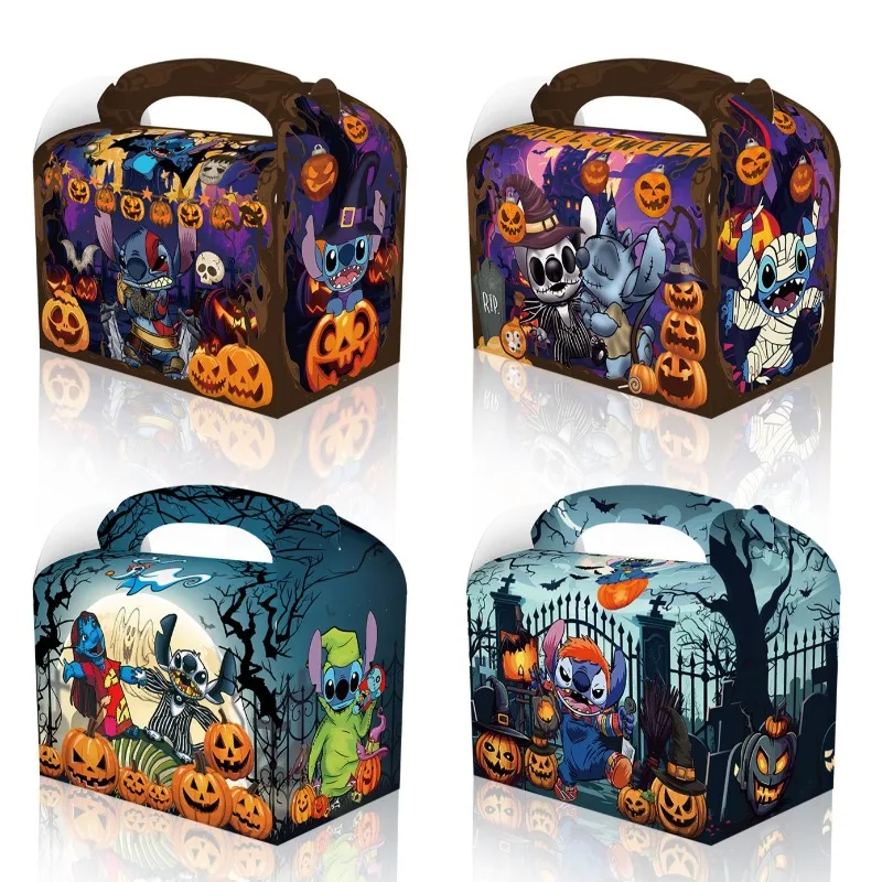 

Disney Stitch Party Candy Gift Box Halloween Horror Cool Birthday Party Portable Handheld Paper Box Bag Kids Gift Trick or Treat