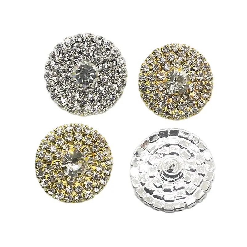 ZMASEY Sale New 5pcs/lot 25mm Rhinestone Buttons Shank Decoration Wedding Fit Ribbon Hair Supply Full Invitation Diy Accessories