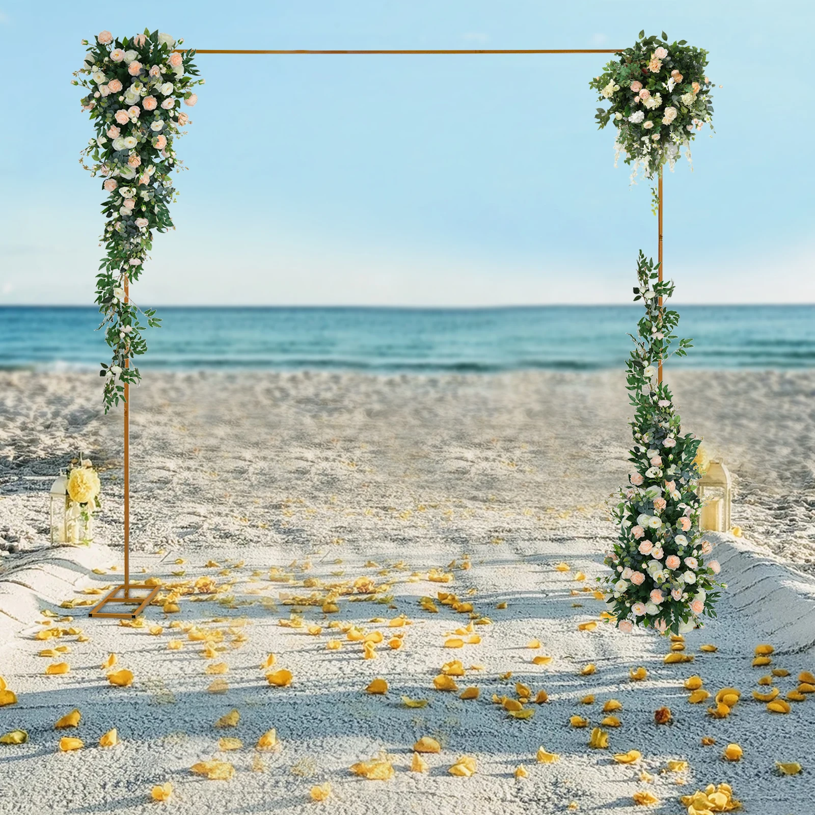

3.0 x 3.0 m Wedding Rectangular, Wedding Rectangular Background Stand Metal Wedding with Base Portable Tube