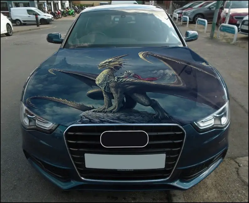 

Dragon Car Hood Wrap Full Color Vinyl Decal Fantasy Sticker #3