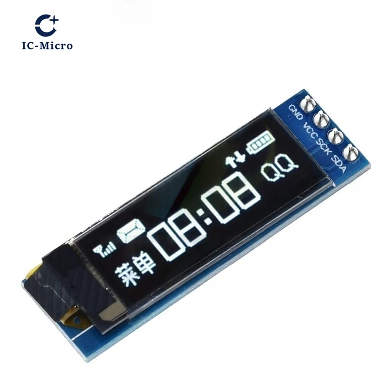 وحدة OLED 0.91 بوصة 0.91 بوصة أبيض/أزرق OLED 128X32 OLED LCD LED SSD1306 وحدة عرض 0.91 بوصة IIC التواصل لـ Arduino XCW #2