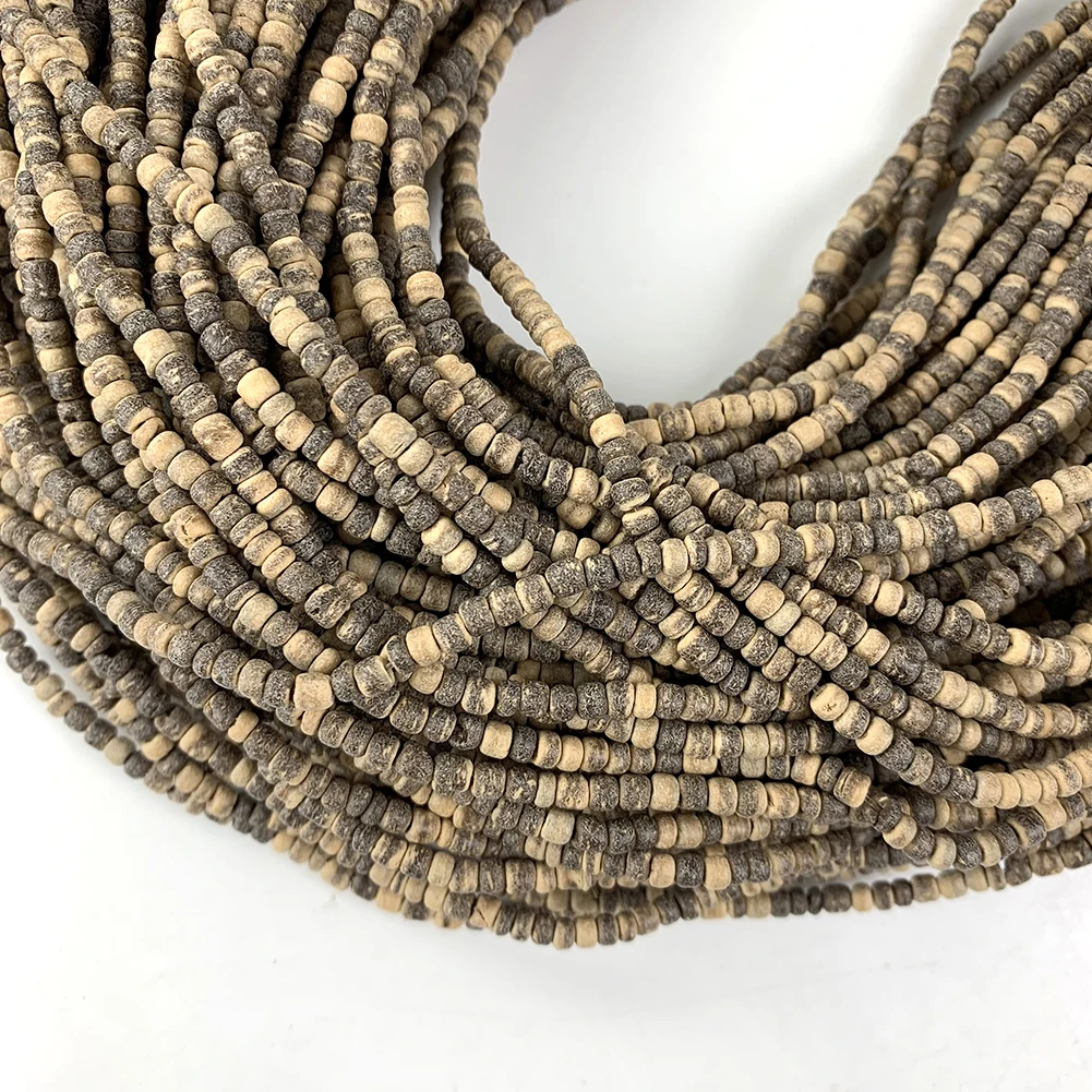 3/8mm 2 Strings Natural Wooden Beads Flat Round Coconut Shell Crafts Spacer DIY Wood Jewelry Making Necklace Bracelet Buddhism