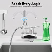 3000W Electric Faucet Set with Handheld Shower, 360° Rotatable 30-60℃ Instant Heating with Hand Sprayer &Hose, Silver
