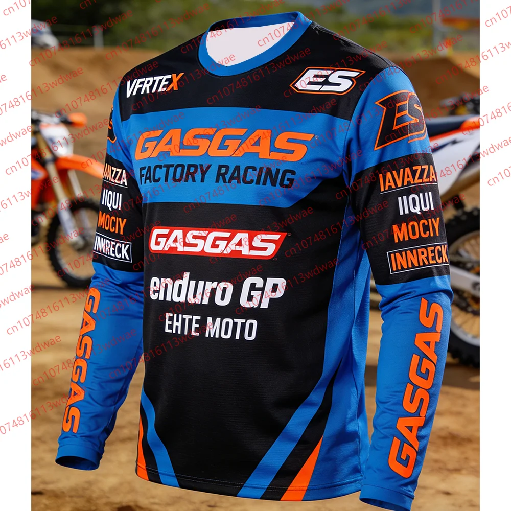 GASGAS Factory Racing Enduro GP Trikot Herren Langarm Motocross-Shirt Schnelltrocknend Fahrradbekleidung für Offroad-Fahrer & MX-Enthusiasten