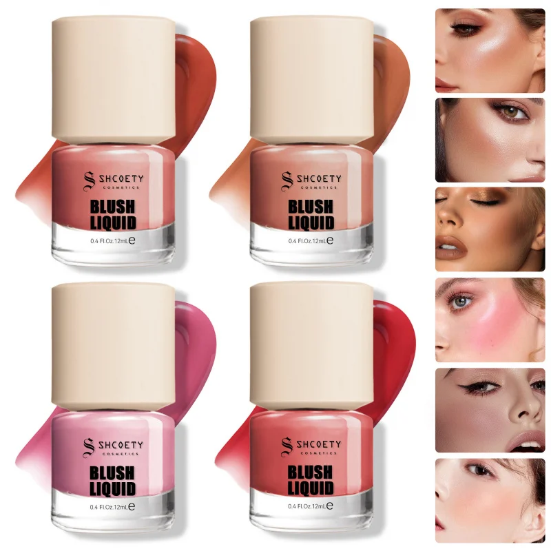 Liquid Blush Four-Color Lip and Cheek Dual-Use Moisturizing Natural Repair Brightening Rouge