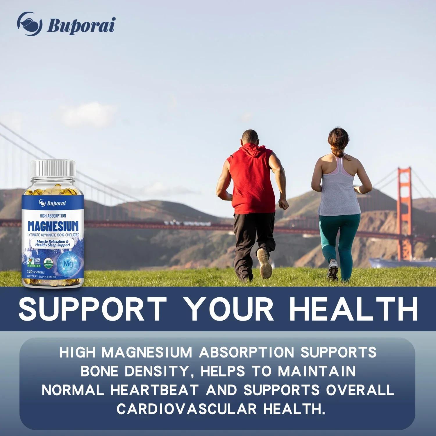 Magnesium - Supports Bone, Muscle and Heart Health, Promotes Sleep Quality and Muscle Relaxation