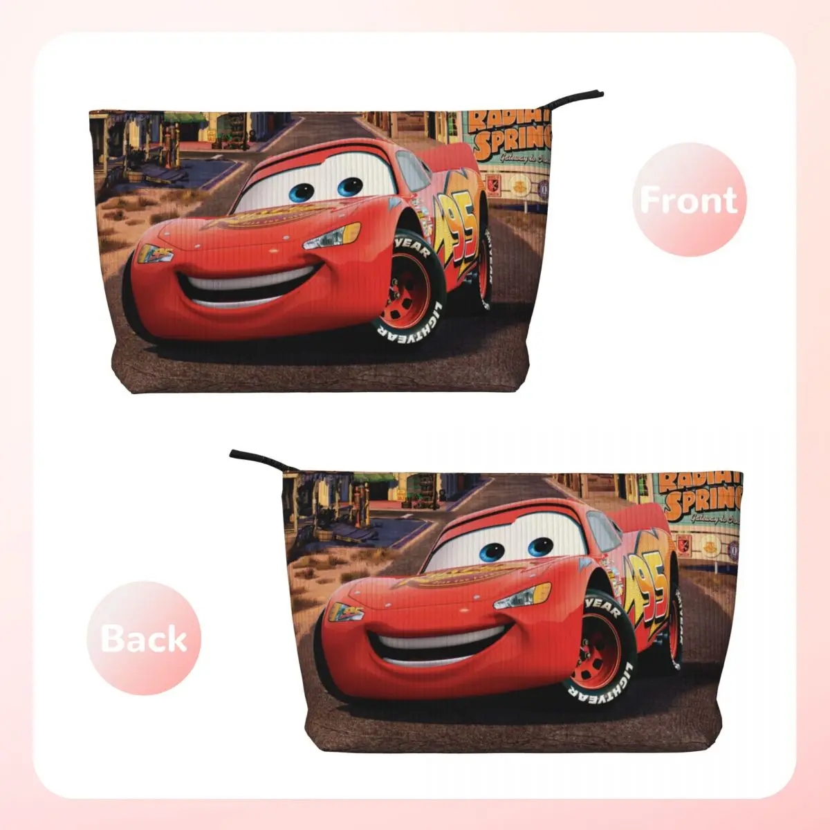 Custom Cartoon Pixar Cars Travel Cosmetic Bag Women Toiletry Makeup Organizer Lady Beauty Storage Dopp Kit