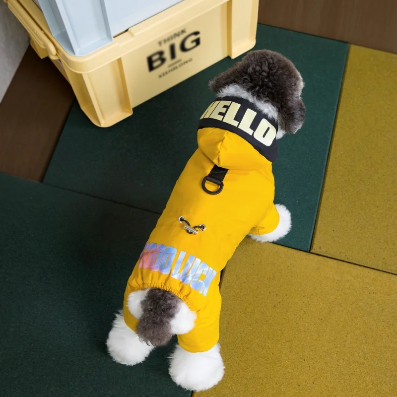 Hooded Winter Warm Thicken Pet Dog Jacket Dog Jumpsuit Clothes For Small Large Dogs Puppy Clothing Cat Coat Supplies Waterproof