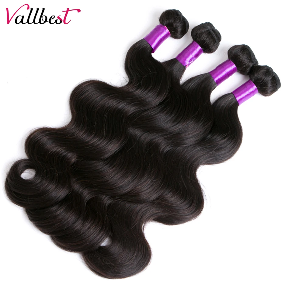 Vallbest Peruvian Body Wave Bundles Remy Wavy Human Hair Extensions 3 4 Bundles Deals 100% Body Wave Human Hair Bundles