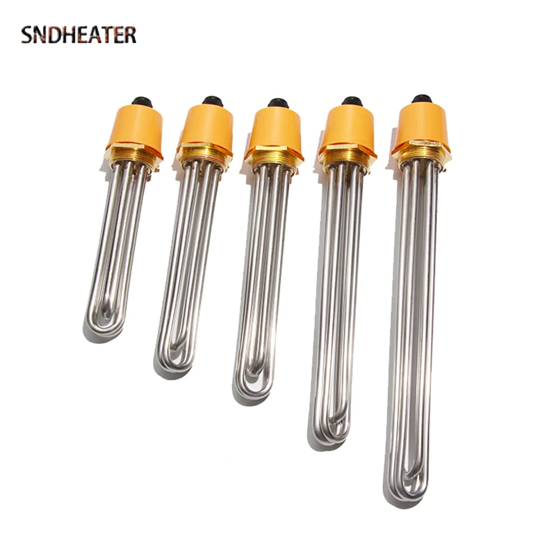 

SNDHEATER Electric Water Immersion Resistance Heating Element DN32/DN40 1.5Inched Copper Thread Heat Pipe 3KW 4.5KW 6KW 9KW 12KW