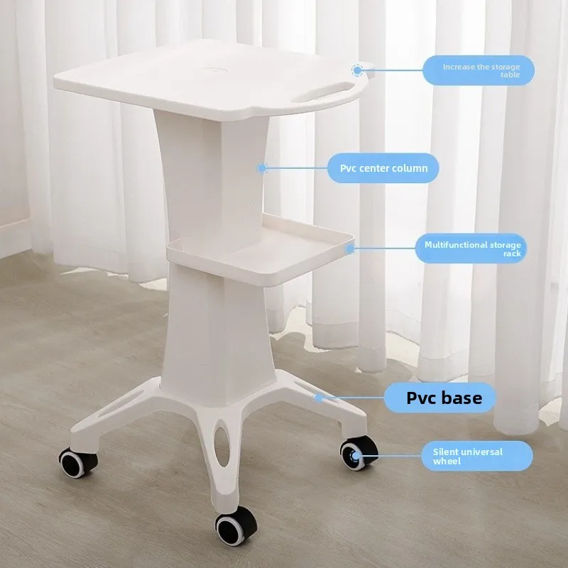 `Salon Trolley Salon Furniture Beauty Equipment Cart, Hydrogen‑Oxygen Small‑Bubble Trolley with Brake Wheels for Salon Storage`