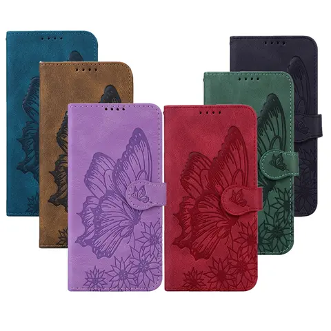 Butterfly Leather Flip Wallet Case For Redmi 8A 9A 10A Note 8 9T 10 11 12S Pro POCO F3/M3/X3 NFC Xiaomi 11T Phone Wallet Case