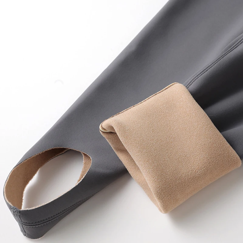 Outono inverno mais velo passo no pé calças de yoga feminino casual confortável moldar leggings de tubarão sem costura fitness yoga leggings