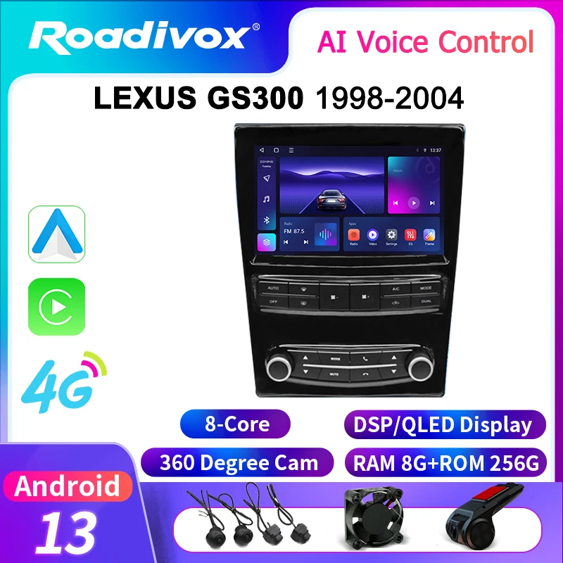 

9"Android Car Radio For LEXUS GS300 1998-2004 GPS Navigation Multimedia Video Player Head Unit Carplay 2 Din