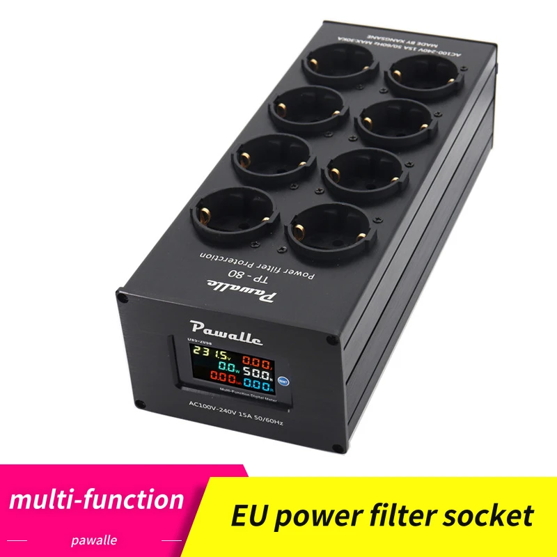 

Pawalle tp80 power filter socket noise reduction overload protection voltage display function